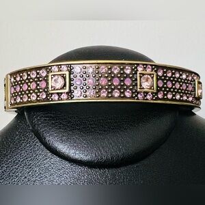 Heidi Daus 🆕 pink Swarovski Crystals bangle bracelet